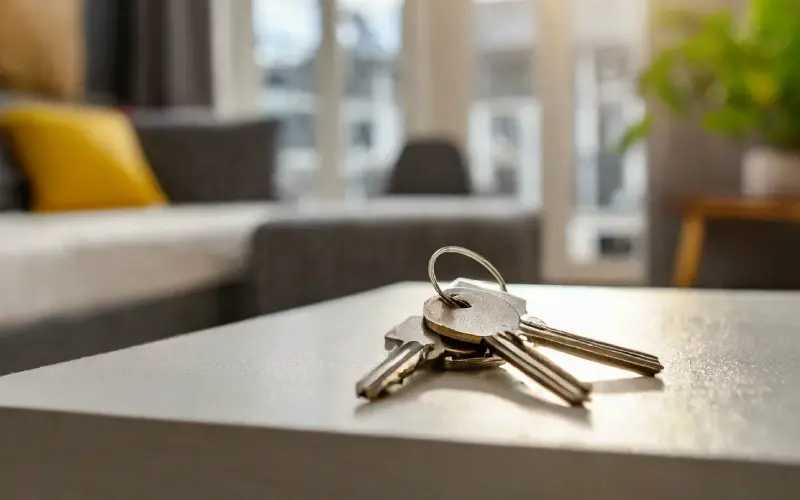 Piso en alquiler en España, llaves sobre la mesa
